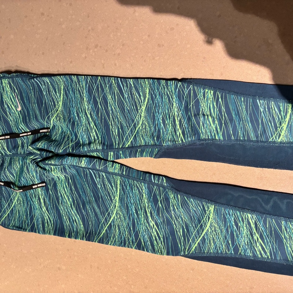 Nike Blue and Green Patterned Leggings
